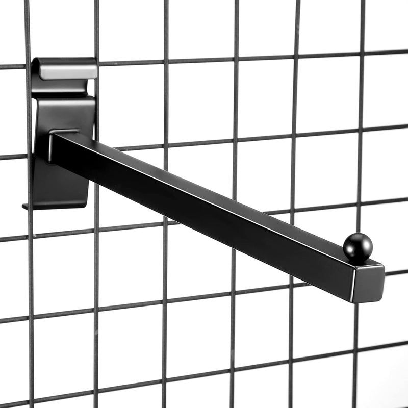 Oudain Gridwall Hooks 12 Inch Grid Wall Hangers Display Peg Hooks Slat Wall Accessories for Wire Panels Shelf(Black,20 Pcs) - Image 5